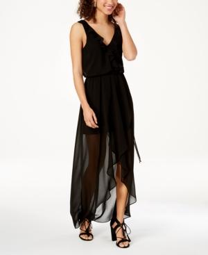 City Studios Juniors' Wrap-front Maxi Dress