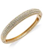 Charter Club Gold-tone Clear Glass Pave Bangle Bracelet