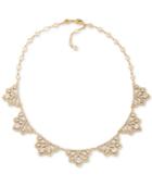 Carolee Gold-tone Filigree Crystal Collar Necklace