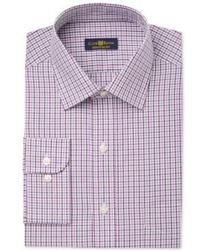 Club Room Estate Wrinkle Resistant Purple Heather Mini Gingham Dress Shirt, Only At Macy's
