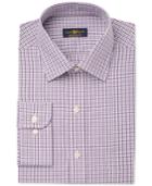 Club Room Estate Wrinkle Resistant Purple Heather Mini Gingham Dress Shirt, Only At Macy's