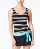Jag Harbour Stripe Belted Swimdress Women's Swimsuit