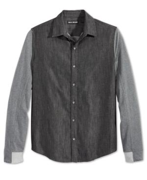 Dkny Jeans Chambray Knit Long-sleeve Shirt