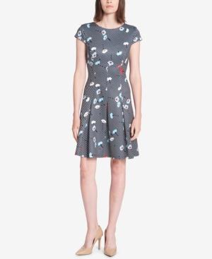 Tommy Hilfiger Printed Scuba Fit & Flare Dress