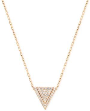 Swarovski Rose Gold-tone Pave Triangle Pendant Necklace