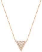 Swarovski Rose Gold-tone Pave Triangle Pendant Necklace