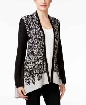 Style & Co. Patterned Open-front Cardigan, Only At Macy's