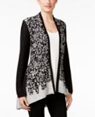 Style & Co. Patterned Open-front Cardigan, Only At Macy's