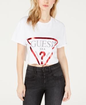 Guess Logo-print Cropped T-shirt