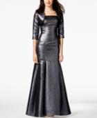 B Michael Metallic Mermaid Gown And Jacket