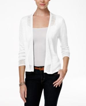 Charter Club Petite Crochet-detail Cardigan, Only At Macy's