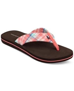Tommy Hilfiger Conica Plaid Flip-flop Sandals Women's Shoes