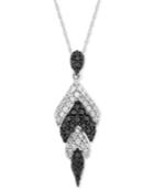 Wrapped In Love Diamond Feather 18 Pendant Necklace (1 Ct. T.w.) In 14k White Gold, Created For Macy's