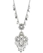 Marchesa Hematite-tone Imitation Pearl & Stone 44 Pendant Necklace