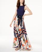 I.n.c. Colorblocked Tie-waist Dress, Created For Macy's