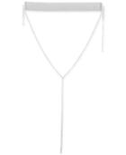 Say Yes To The Prom Silver-tone Pave Choker Lariat Necklace