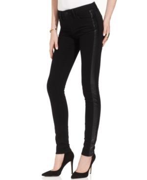 Else Jeans Black-wash Faux-leather Skinny Jeans