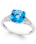 Blue Topaz (2-5/8 Ct. T.w.) And Diamond Accent Ring In 14k White Gold