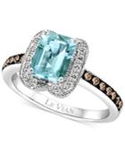 Le Vian Aquamarine (1-1/10 Ct. T.w.) And Diamond (2/5 Ct. T.w.) Ring In 14k White Gold