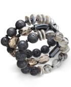Paul & Pitu Naturally 3-pc. Cultured Freshwater Pearl (12mm) And Lava Bead Leather Bracelet
