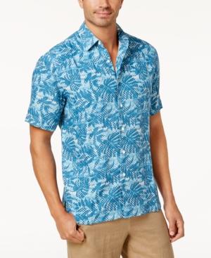 Tasso Elba Men's Palm Print Shirt, Created For Macy's