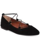 Lucky Brand Women's Aviee Elastic Lace-up Ballet Flats Women's Shoes