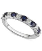Sapphire (5/8 Ct. T.w.) & Diamond Accent Ring In 14k White Gold(also Available In Ruby)