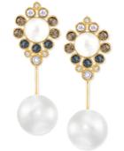 Swarovski Gold-tone Imitation Pearl And Crystal Drop Earrings