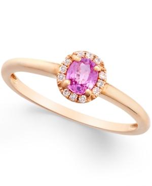 Pink Sapphire (1/2 Ct. T.w.) And Diamond Accent Ring In 18k Rose Gold