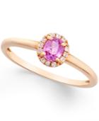 Pink Sapphire (1/2 Ct. T.w.) And Diamond Accent Ring In 18k Rose Gold