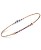 Charriol Women's Laetitia Amethyst-accent Two-tone Pvd Stainless Steel Bendable Cable Bangle Bracelet