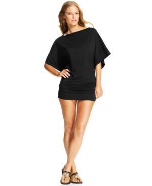 Michael Michael Kors Logo Boat-neck Banded Cover Up Women's Swimsuit