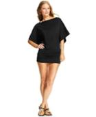 Michael Michael Kors Logo Boat-neck Banded Cover Up Women's Swimsuit