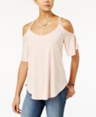 Jessica Simpson Cold-shoulder High-low Top