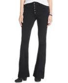 Celebrity Pink Jeans Juniors' Button-front Flare Jeans, Black Rinse