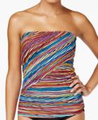 Anne Cole Pick Up Stix Asymetric Striped Bandeau Tankini Top Women's Swimsuit