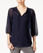 Maison Jules Sheer Polka-dot Top, Created For Macy's