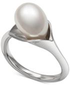 Cultured Freshwater Pearl (7mm) Abstract Ring In Sterling Silver