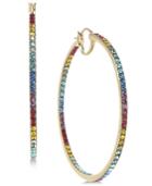Danori Gold-tone Multicolor Pave Hoop Earrings, Created For Macy's