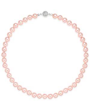 Charter Club Silver-tone Pink Imitation Pearl (8mm) Collar Necklace, Only At Macy's
