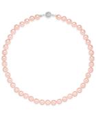 Charter Club Silver-tone Pink Imitation Pearl (8mm) Collar Necklace, Only At Macy's