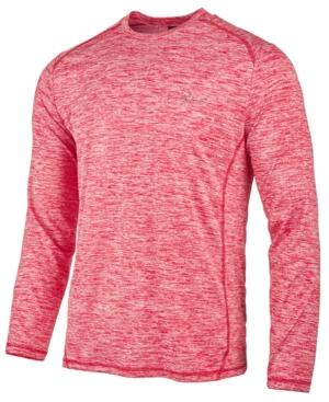 Greg Norman For Tasso Elba Men's Long-sleeve Heathered Tech T-shirt, Created For Macy's