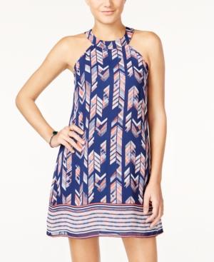 Speechless Juniors' Printed Halter Shift Dress