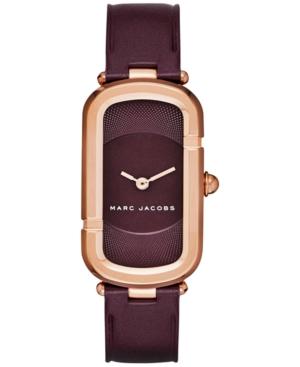 Marc Jacobs Women's The Jacob Oxblood Leather Strap Watch 23x39mm Mj1483
