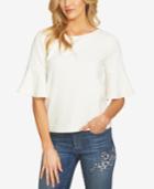 Cece Textured Bell-sleeve Top