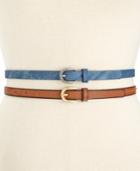 Style & Co Denim And Stitched 2 For 1 Skinny Belts, Only At Macy's
