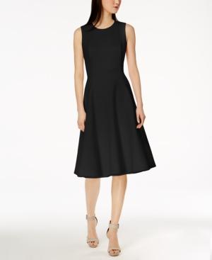 Calvin Klein Scuba Midi Fit & Flare Dress