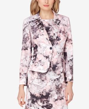 Tahari Asl Floral-print Scuba Blazer
