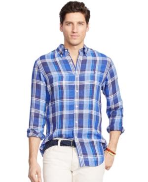 Polo Ralph Lauren Men's Men's Long Sleeve Plaid Linen Shirt