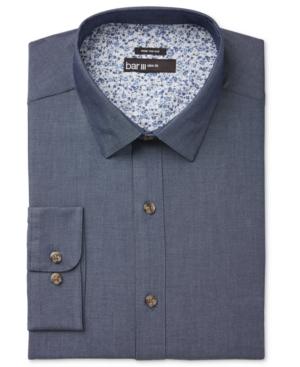 Bar Iii Men's Slim-fit Untucked Stretch Easy-care Chambray Dress Shirt, Only At Macy's